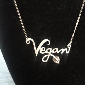 Sterling Silver Vegan Necklace